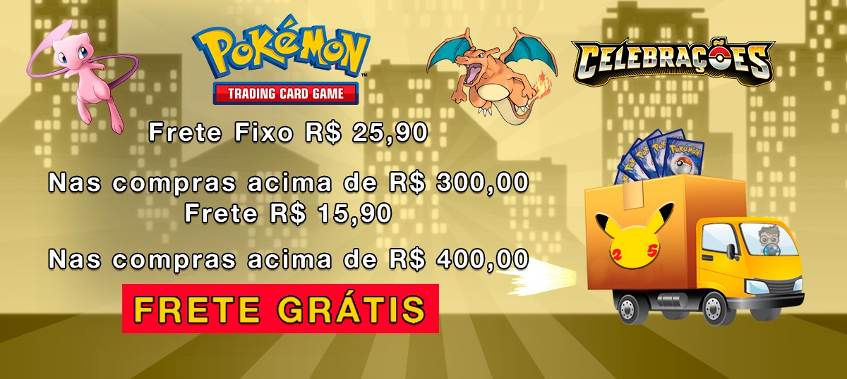 Carta Pokemon Charizard V Frete Grátis Copag Br + 25 Cartas